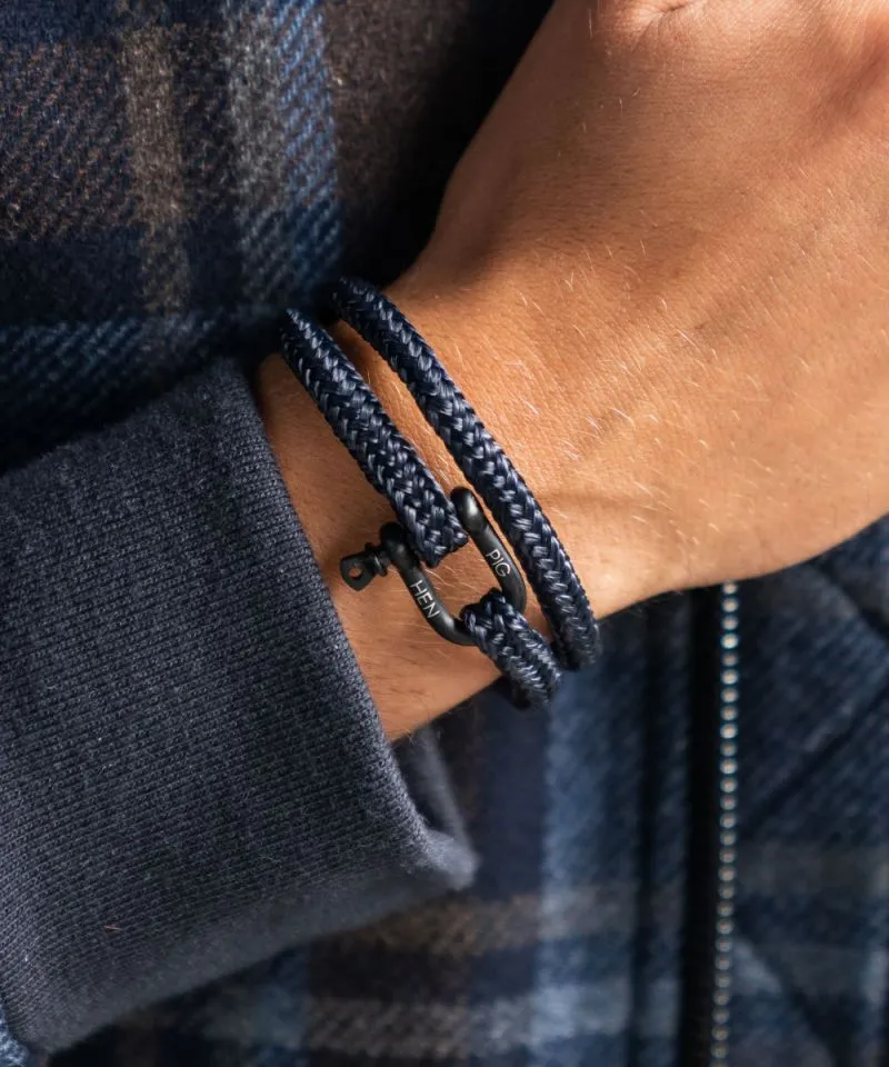 Salty Steve Bracelet in Navy/Slate Grey