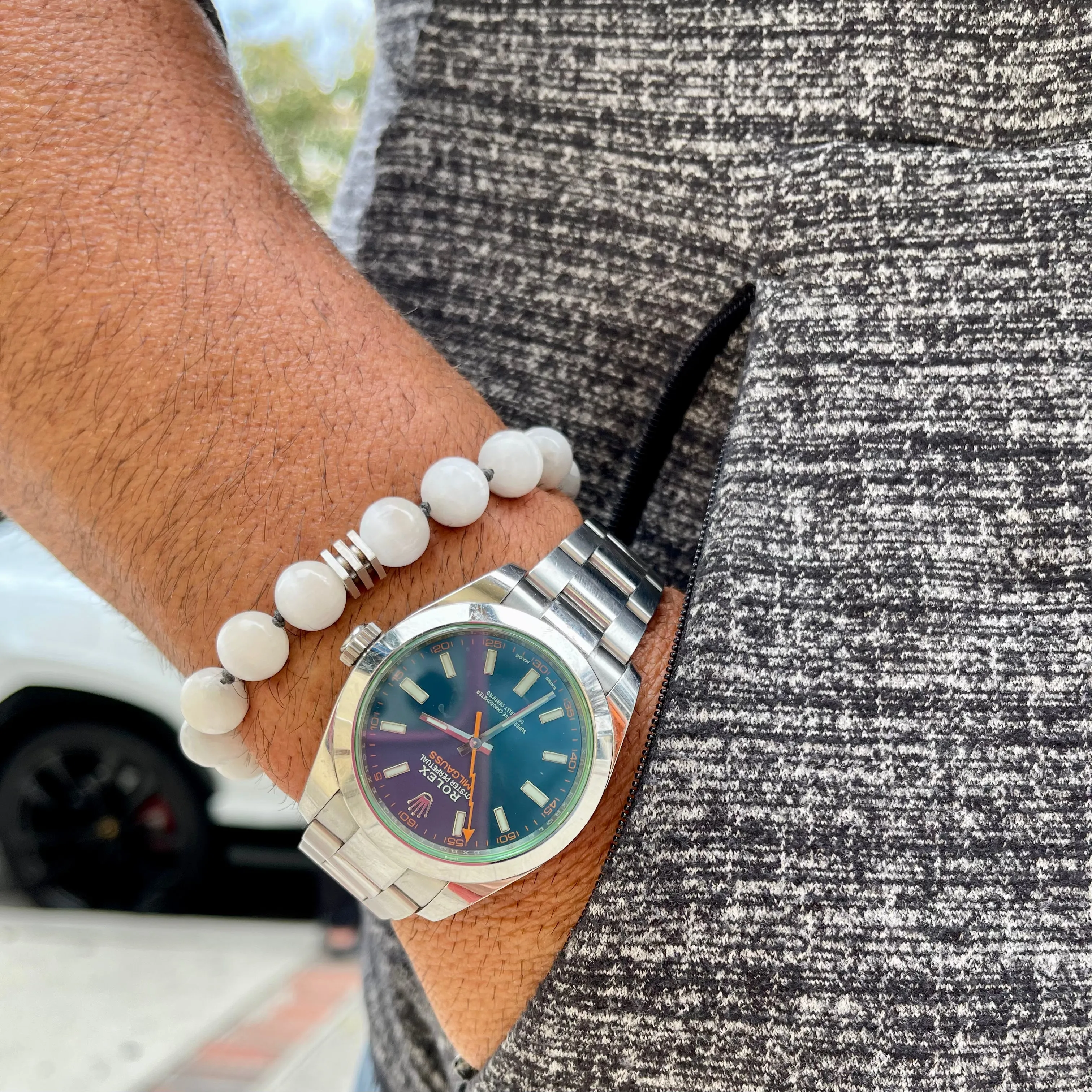 Selenite Adjustable Beaded Bracelet