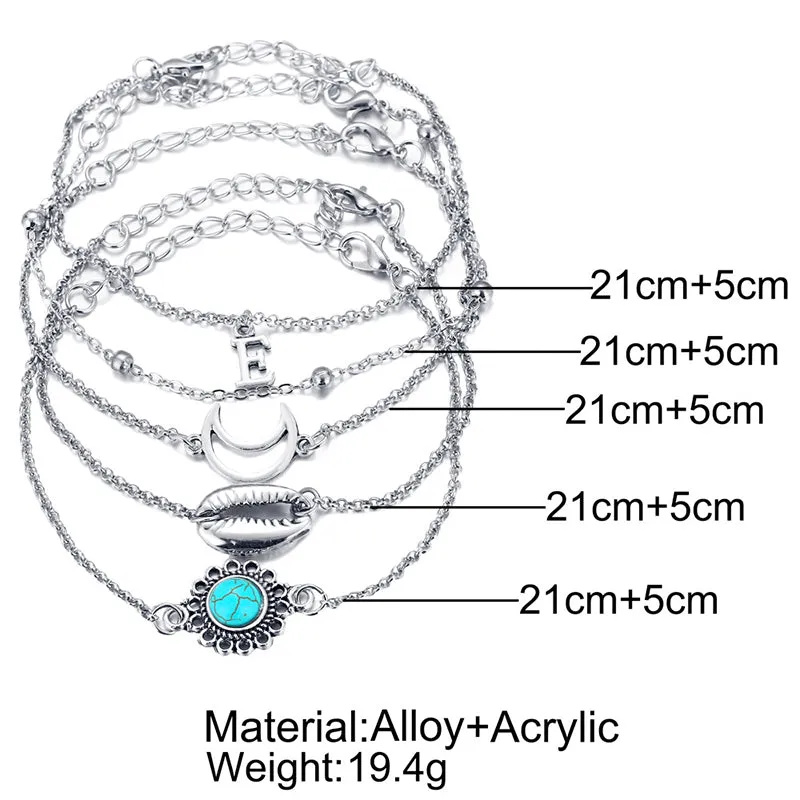 SEXY SPARKLES Stackable Bracelets Multilayer Boho Bracelet Sets Beads Metal Chain Rope Adjustabl Bracelets for Women Elastic Rope Charm Bangle Bracelet Best Women Teen Girls Gift