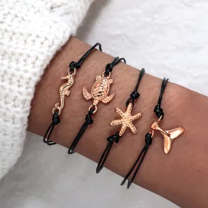 SEXY SPARKLES Stackable Bracelets Multilayer Boho Bracelet Sets Beads Metal Chain Rope Adjustabl Bracelets for Women Elastic Rope Charm Bangle Bracelet Best Women Teen Girls Gift