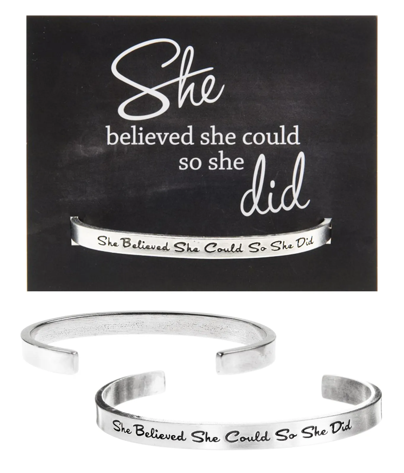 She Believed She Could, So She Did Quotable Cuff Bracelet