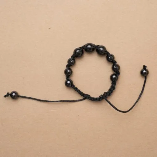Shungite Shambhala Macramé Bracelet with a Adjustable Cord