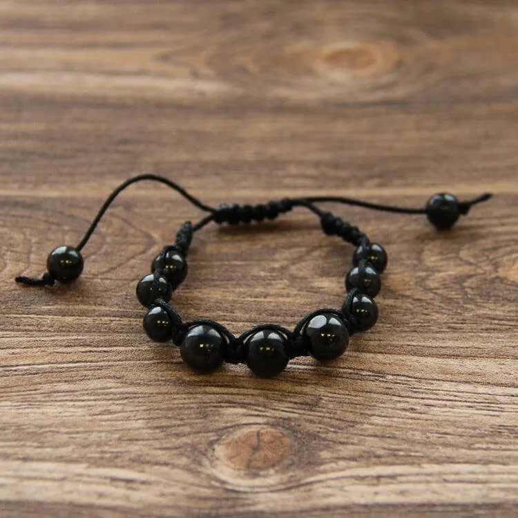 Shungite Shambhala Macramé Bracelet with a Adjustable Cord