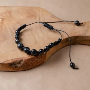 Shungite Shambhala Macramé Bracelet with a Adjustable Cord