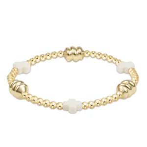 Signature Cross Admire Hold 3mm Bead Bracelet Off White