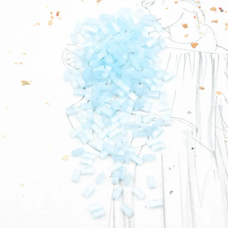 Silk Pale Light Blue Half Tila Beads