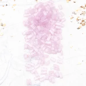 Silk Pale Rose Half Tila Beads