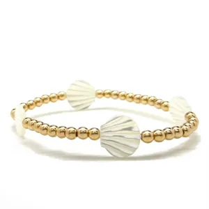 Silver Girl 4 MOP Shell Bead Bracelet