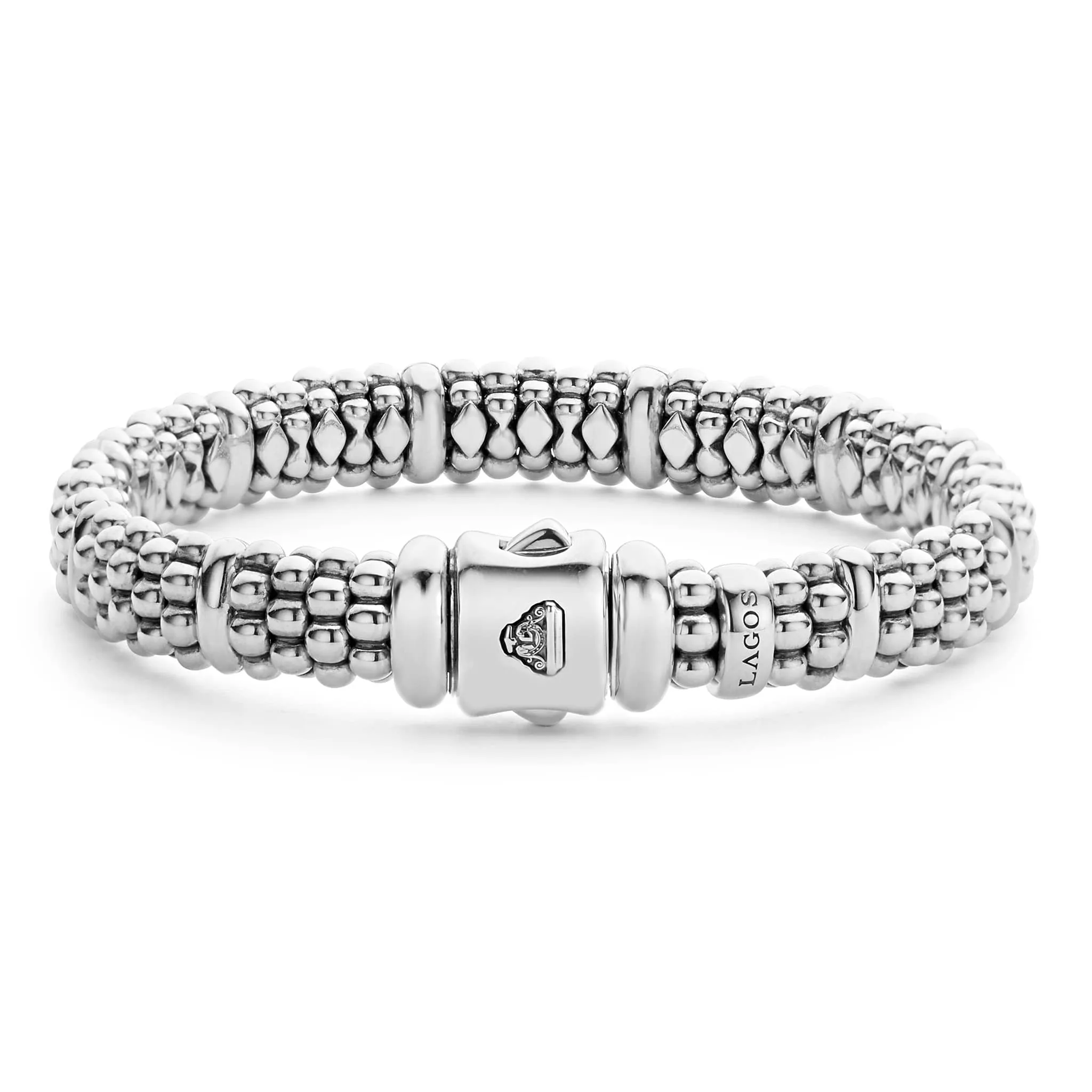 Silver Station Caviar Bracelet | 9mm