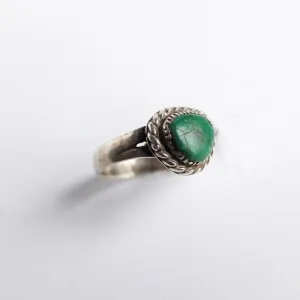 Simple Turquoise Ring with Rope Setting Size 9