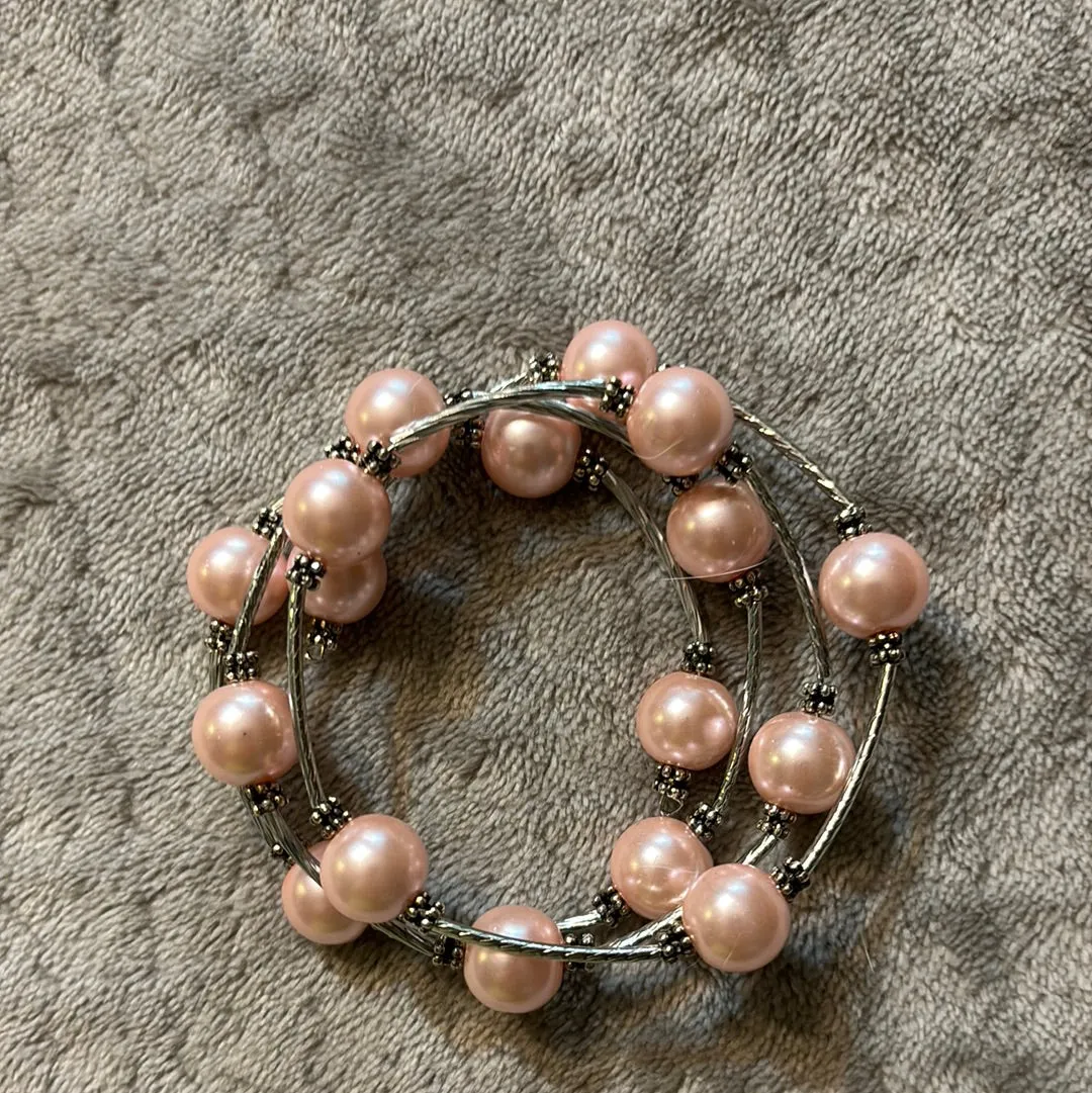 SL - Silver and Bead Endless Wrap Bracelet