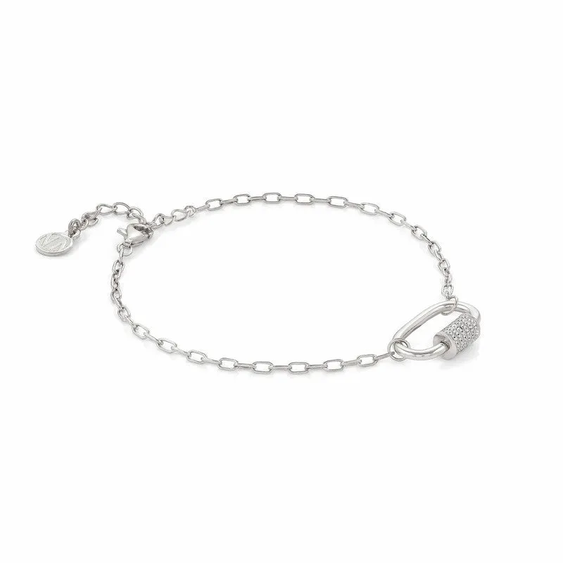 Small Charming Bracelet, Rhodium Treated