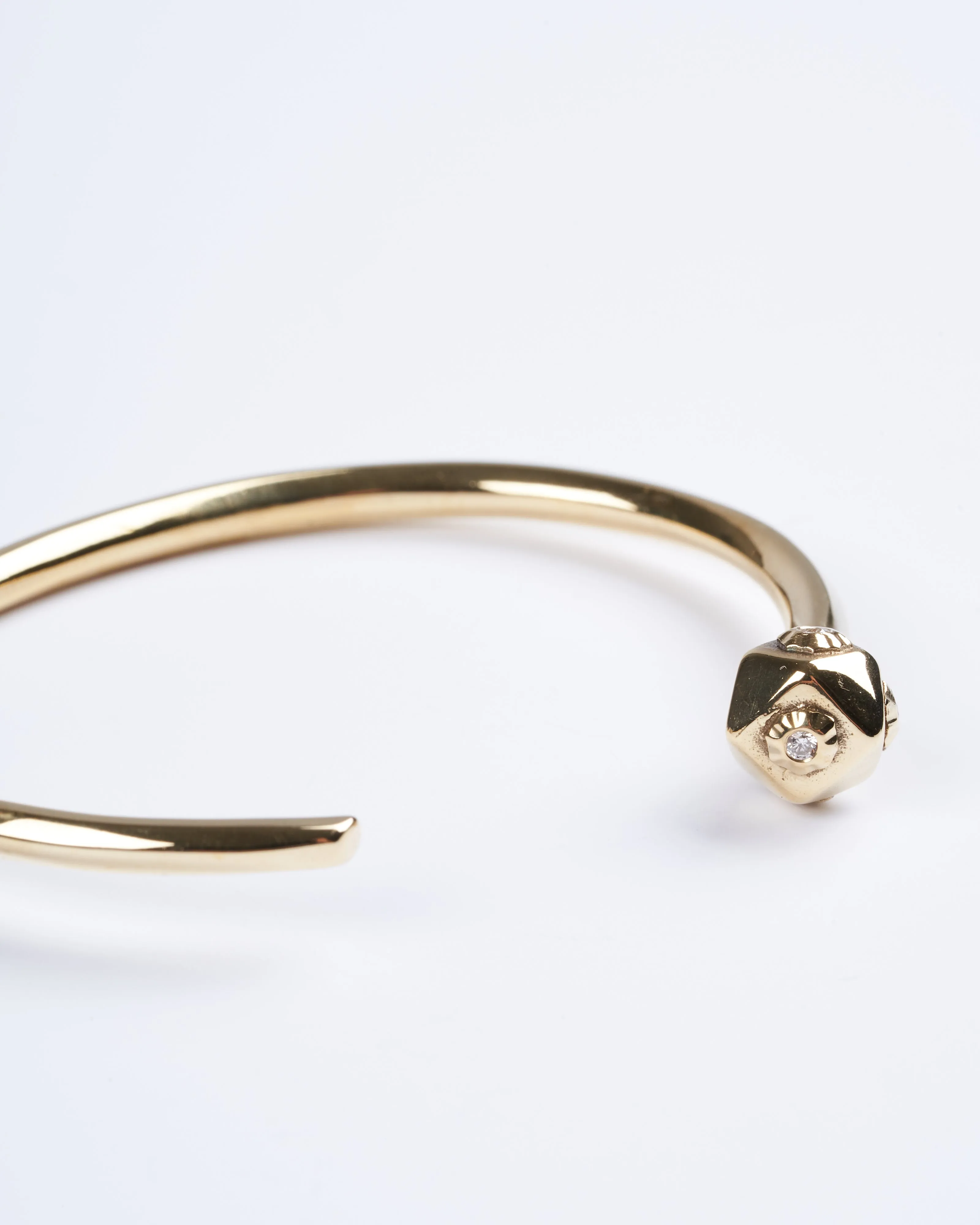 small snake head cuff bronze champagne diamonds - bronze
