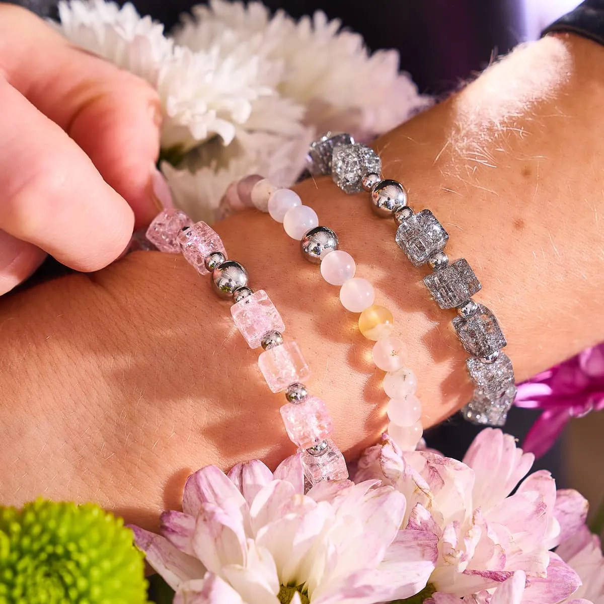 Smokey | Glitter Glass | Sugar Cube Bracelet