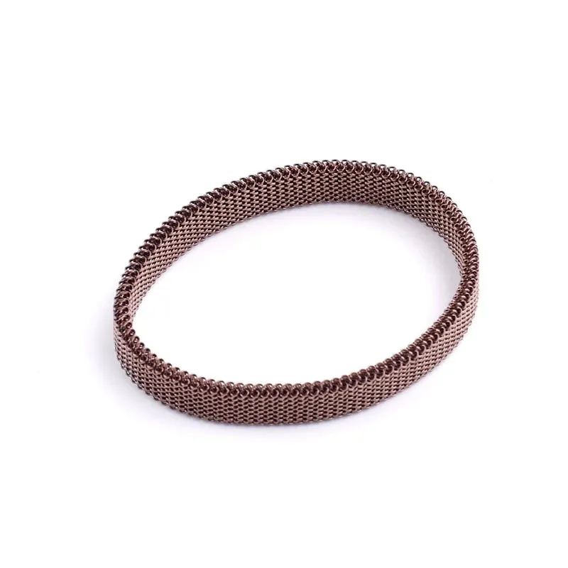Stainless Steel Jewelry Elastic Spring Wrist Band Stretch Mesh Bracelets Unique Colorful Bangles