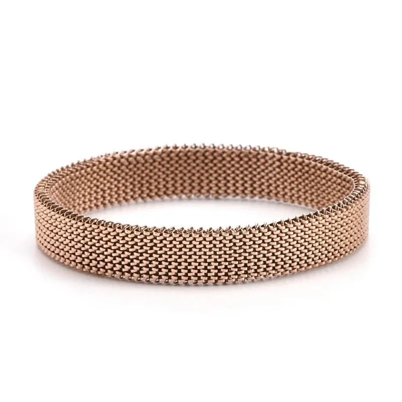 Stainless Steel Jewelry Elastic Spring Wrist Band Stretch Mesh Bracelets Unique Colorful Bangles