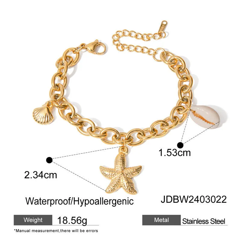 Stainless Steel Starfish Shell Bracelets