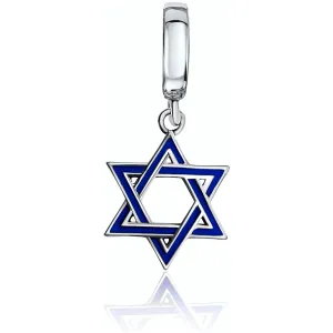 Star of David Blue Symbol Dangle Pendant Charm