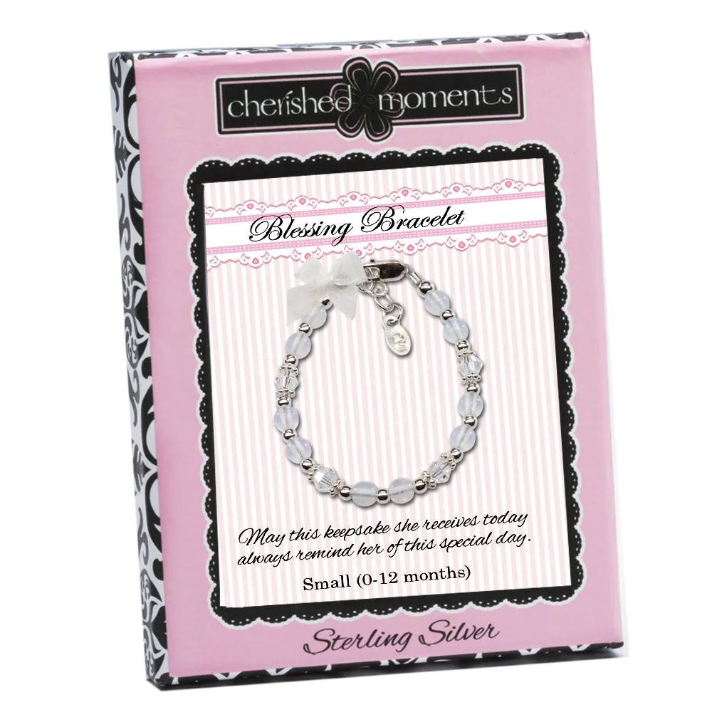 Sterling Silver White Blessing Baby Bracelet