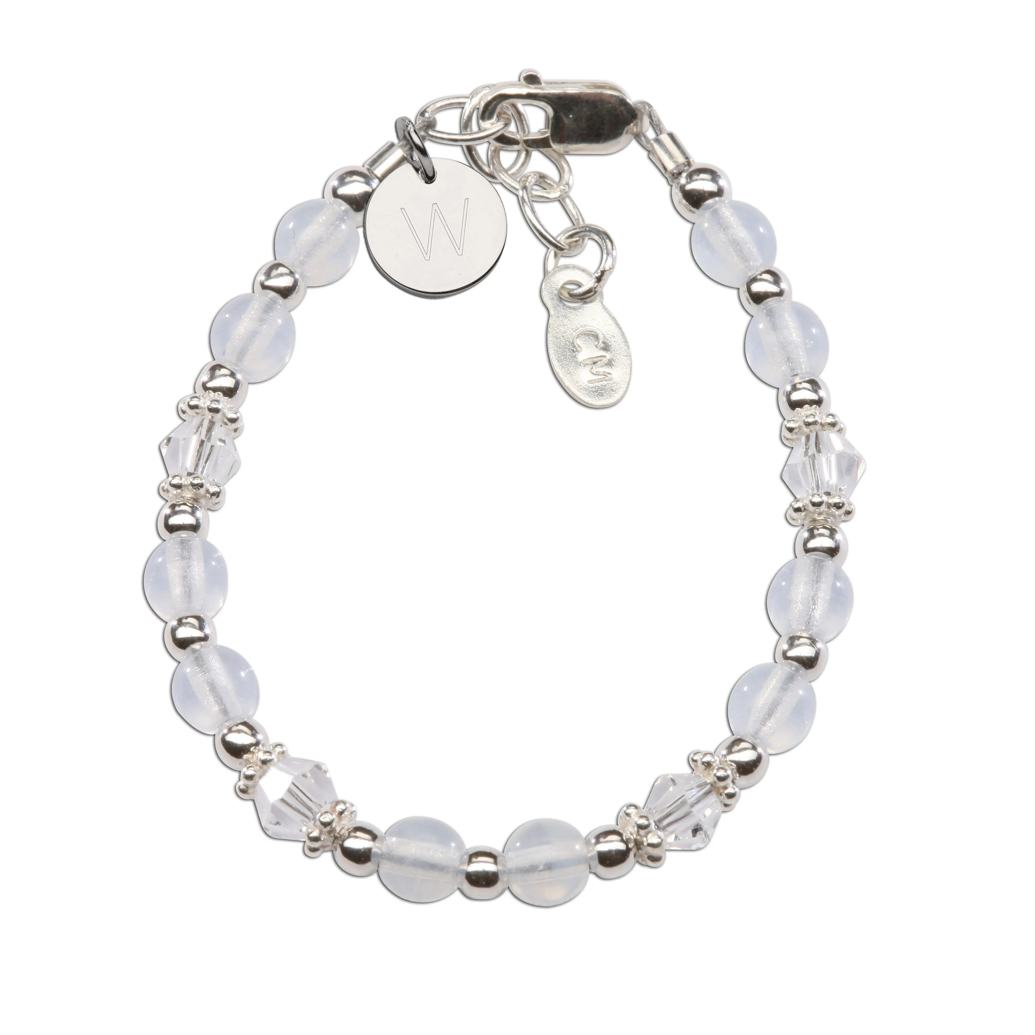 Sterling Silver White Blessing Baby Bracelet