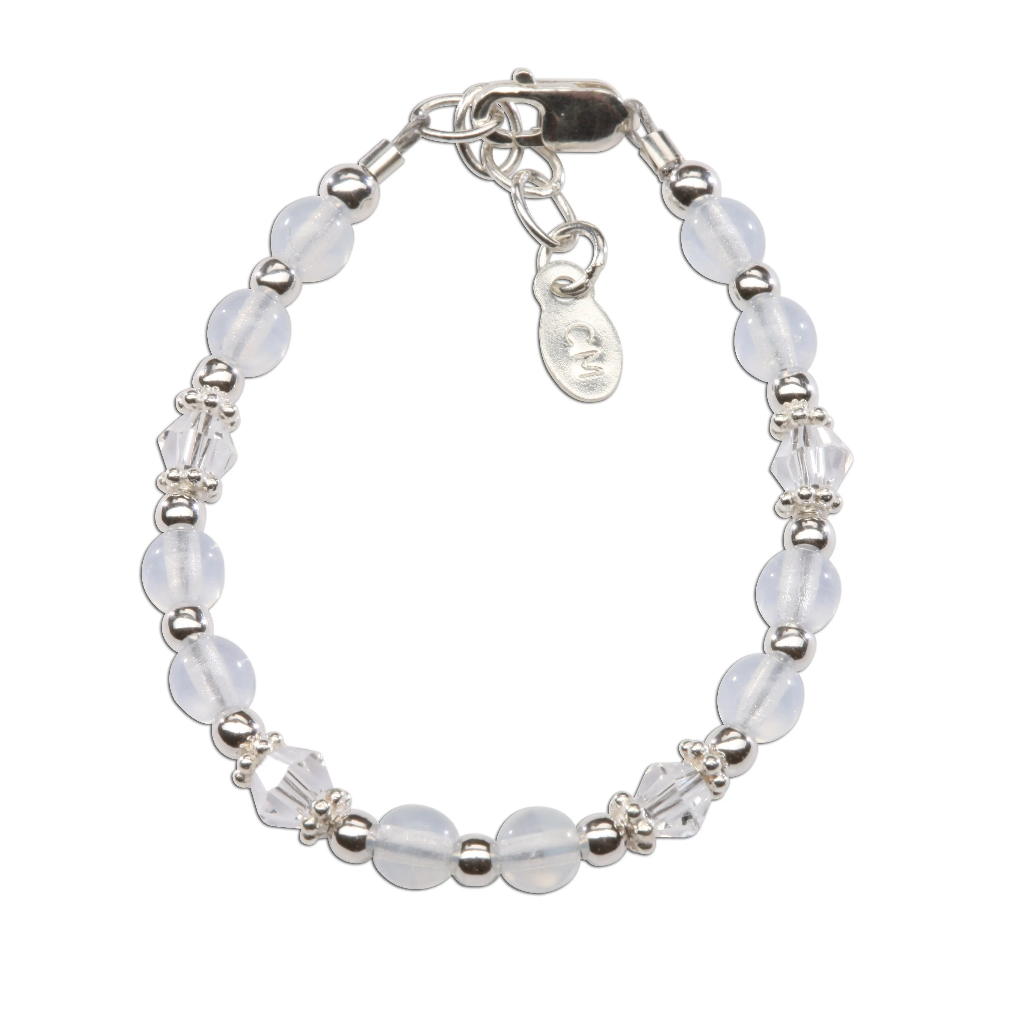 Sterling Silver White Blessing Baby Bracelet
