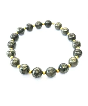 Stretch Stacking Bracelet Gold Flake Pyrite