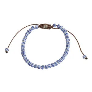 Striped Glass Bead Macrame Bracelet