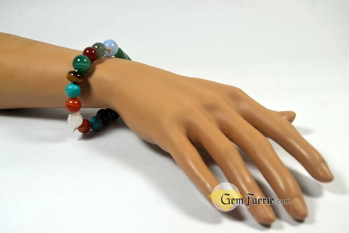 SUMMER BRACELET - Carnelian, Tiger Eye, Turquoise, Moonstone, Sardonyx, Green Agate, Yellow Jasper, Green Aventurine, Blue Chalcedony & Moss Agate