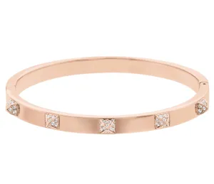 Swarovski Tactic Rose Gold Tone Plated White Crystal Bangle Size L