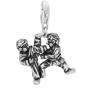Taekwondo Clip on Pendant Charm for Bracelet or Necklace