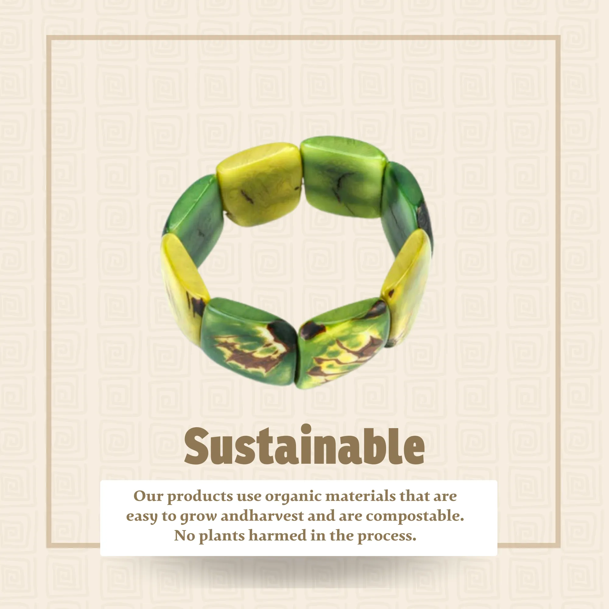 Tagua nut Green Bracelet