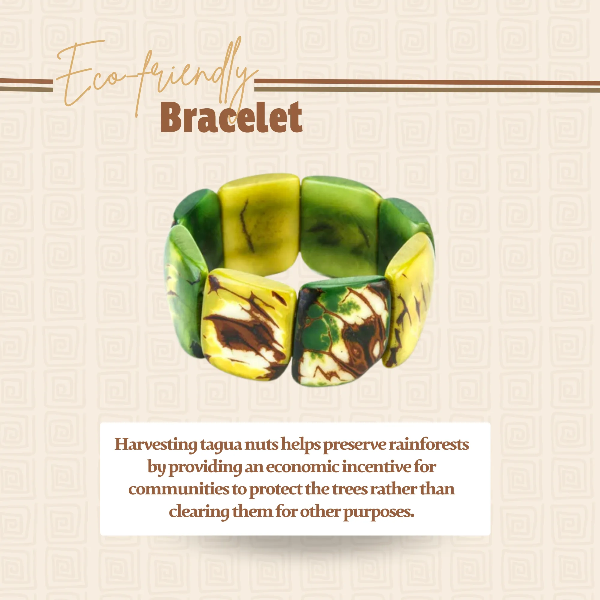 Tagua nut Green Bracelet