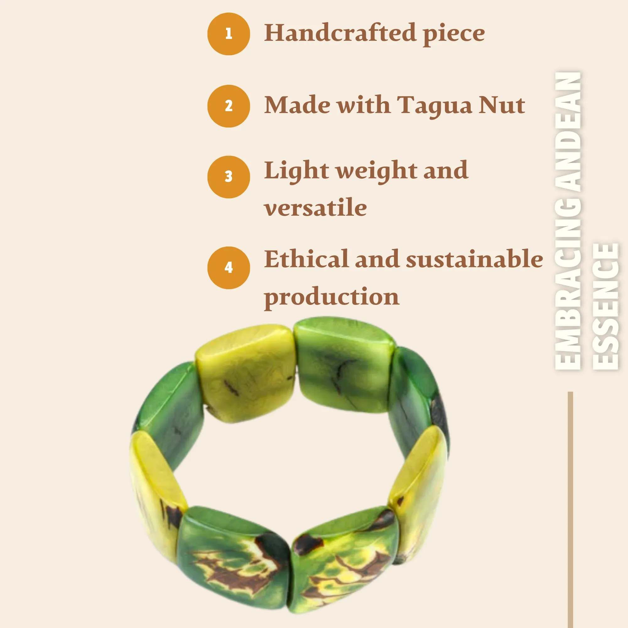 Tagua nut Green Bracelet