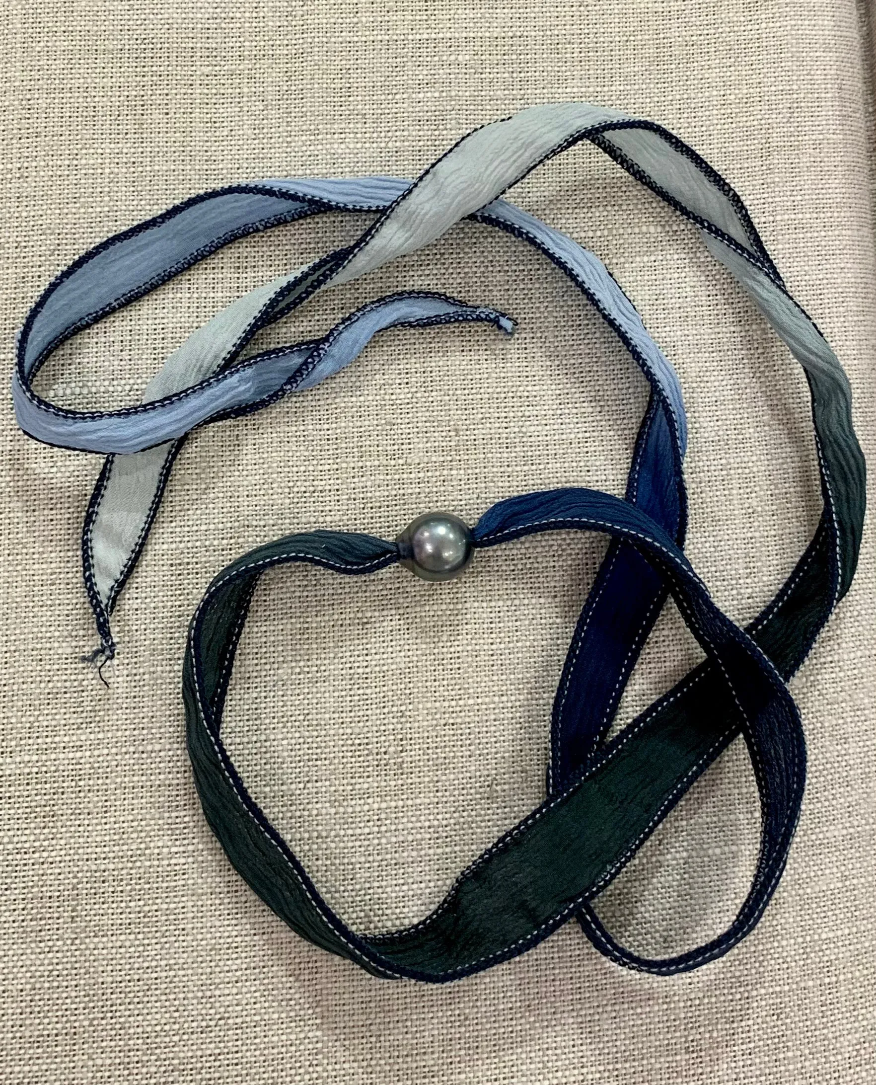 Tahitian Pearl on Ribbon Bracelet