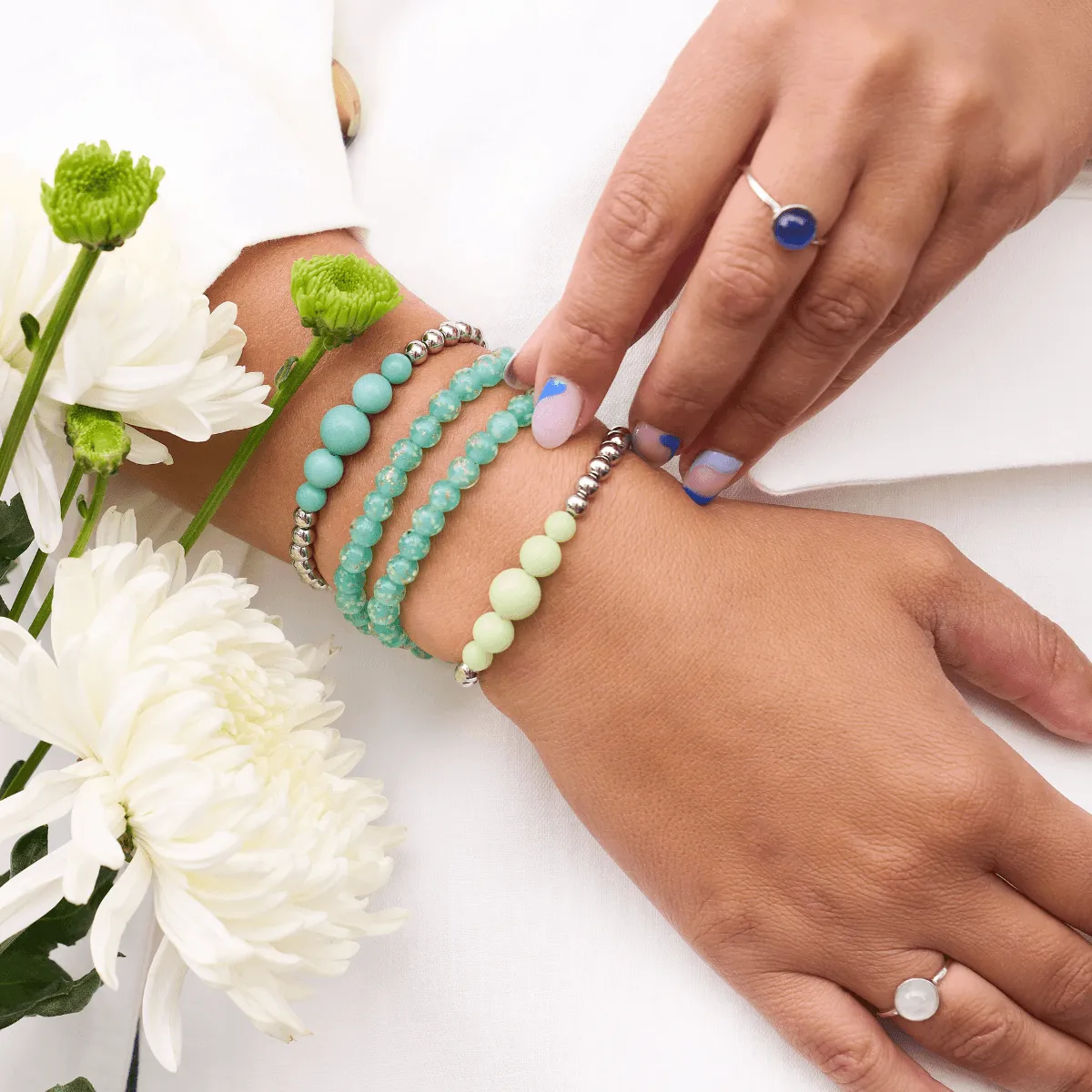 Teal | Silver | Lumos Ceramic Expression Bracelet