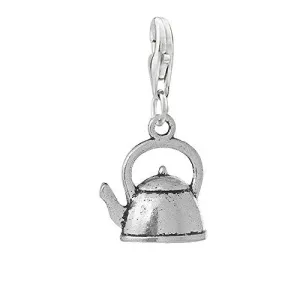 Teapot Clip on for Bracelet Charm Pendant for European Charm Jewelry with Lobster Clasp