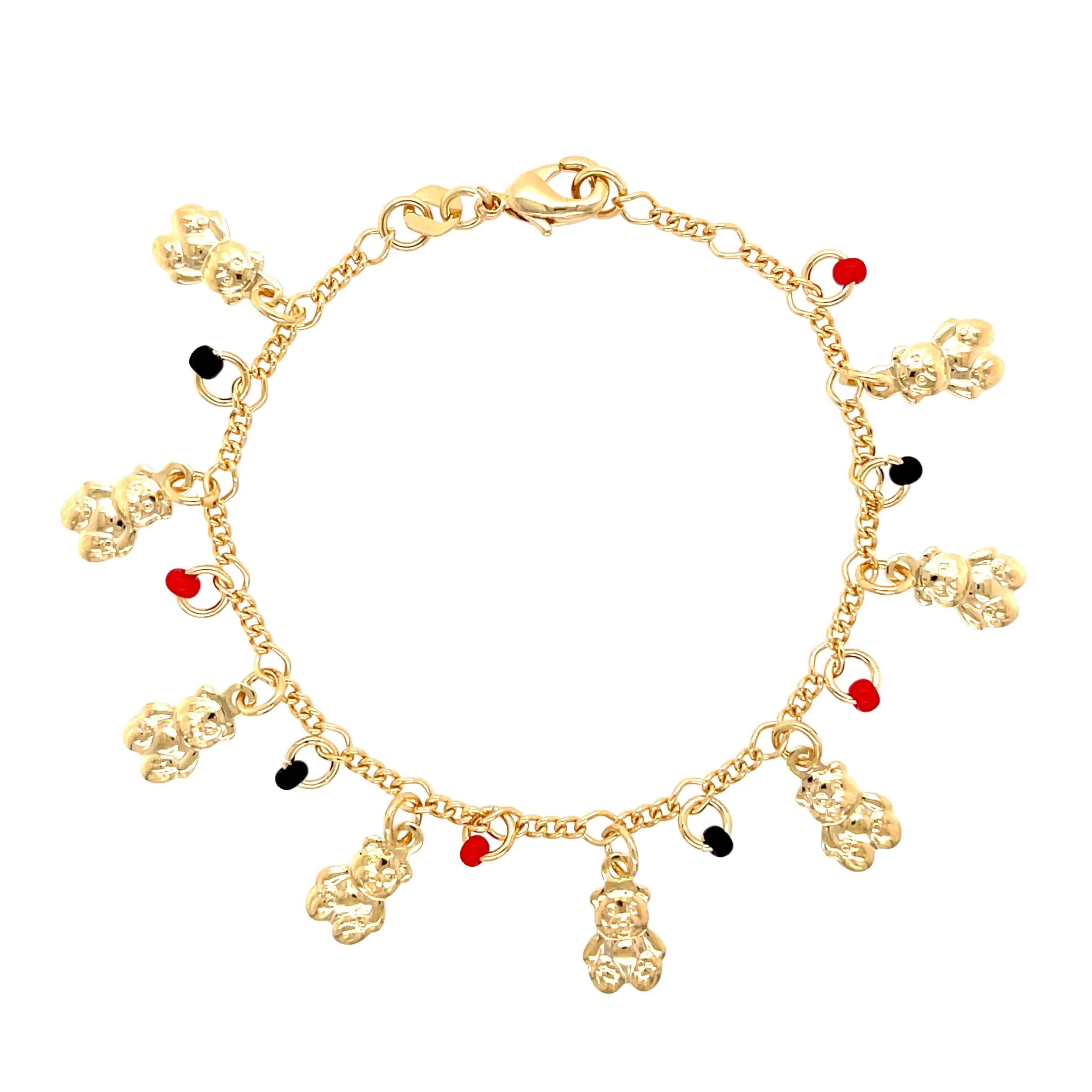Teddy Bears Red and Black Lucky Charms Baby Bracelet