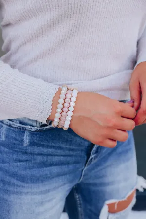 That's A Wrap Stack Bracelet Set - Natural/Pink