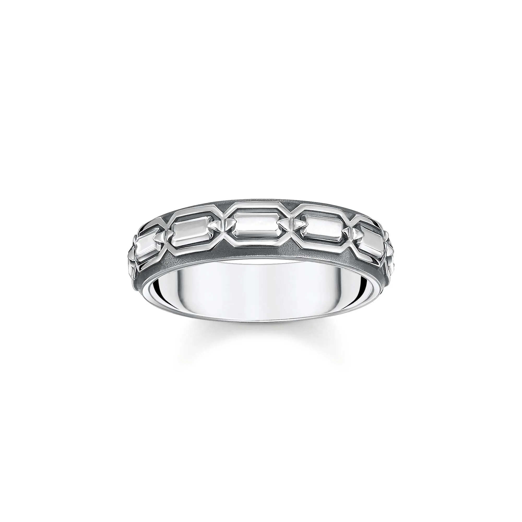 THOMAS SABO Ring Crocodile Shell Silver Blackened
