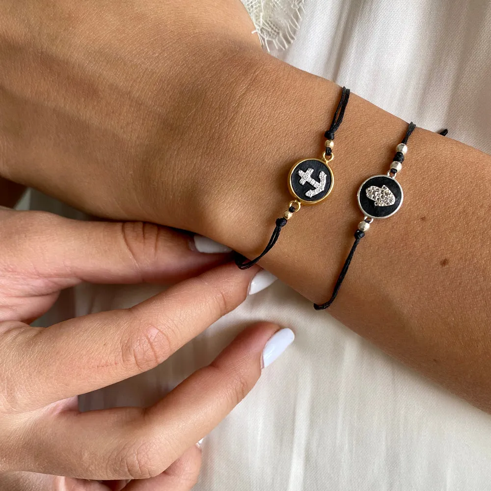 Thread Silver Bracelet - Hamsa
