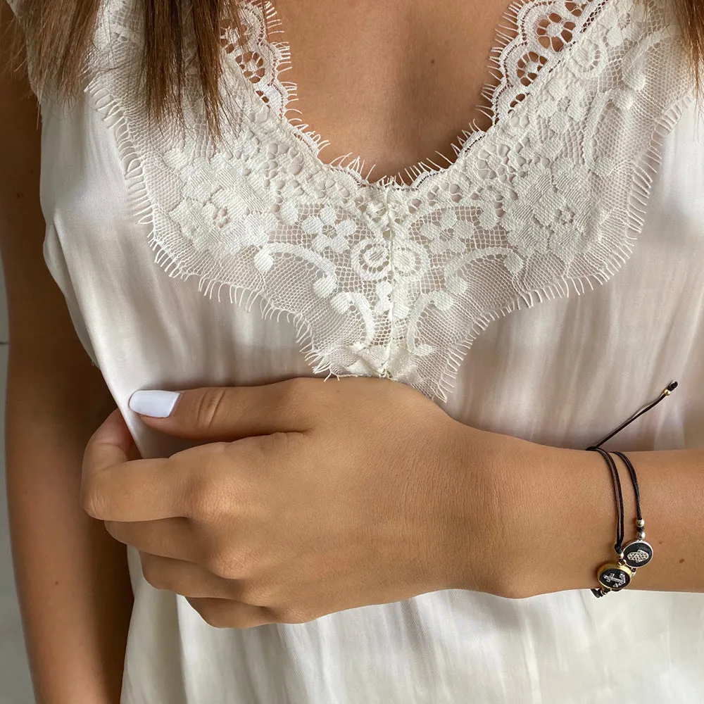 Thread Silver Bracelet - Hamsa