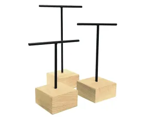 Three Piece Wooden Base T Bar Set