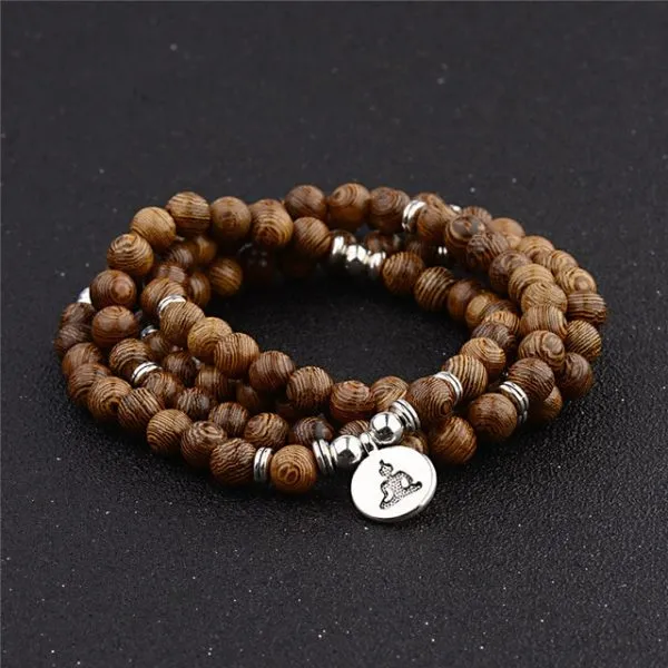Tibetan wooden bracelet for men – lotus