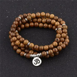 Tibetan wooden bracelet for men – lotus