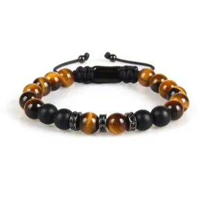 Tiger Eye & Black Onyx Beads Bracelet