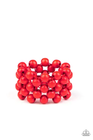 Tiki Tropicana Red Paparazzi Bracelet