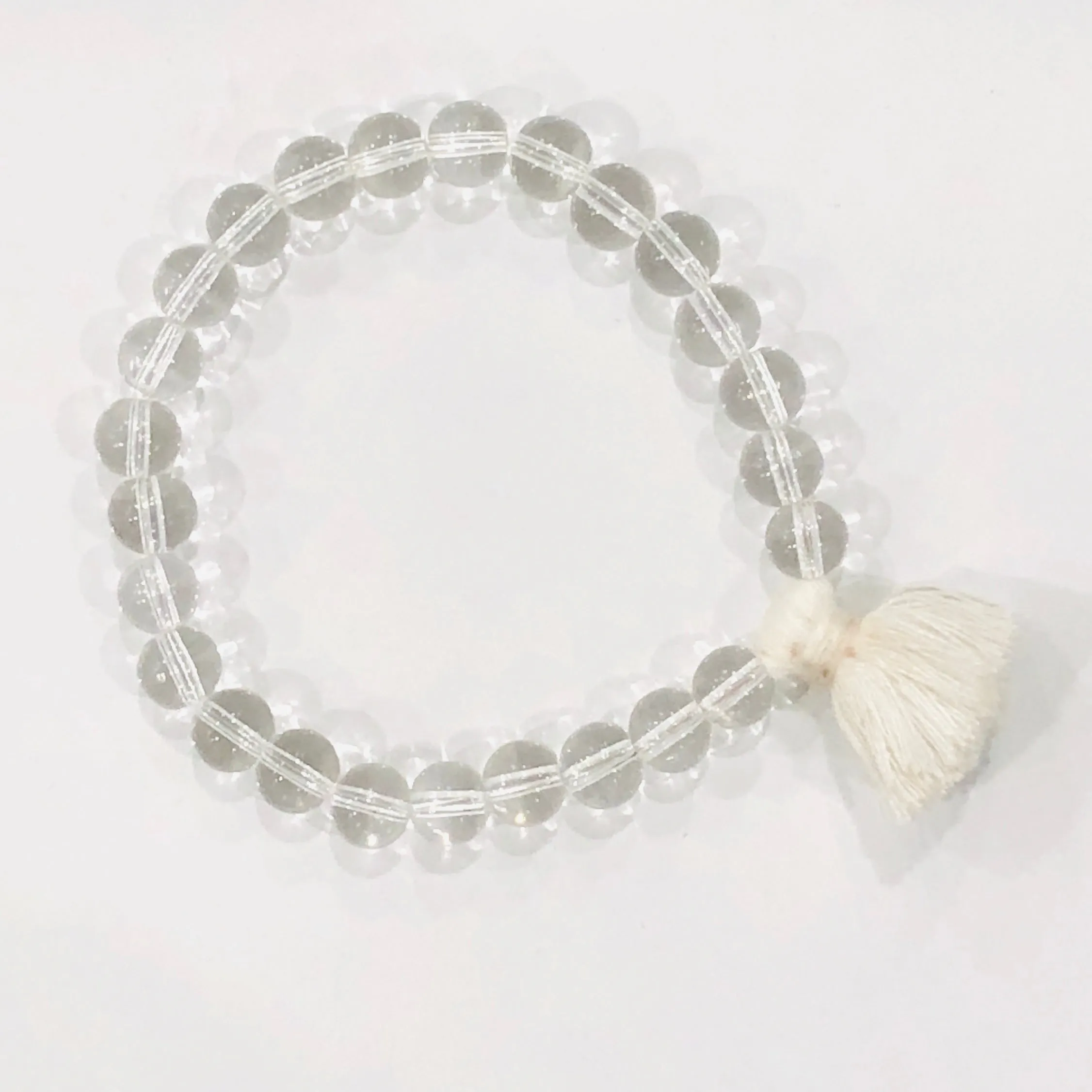 TM. Clear Bead Tassel Bracelet
