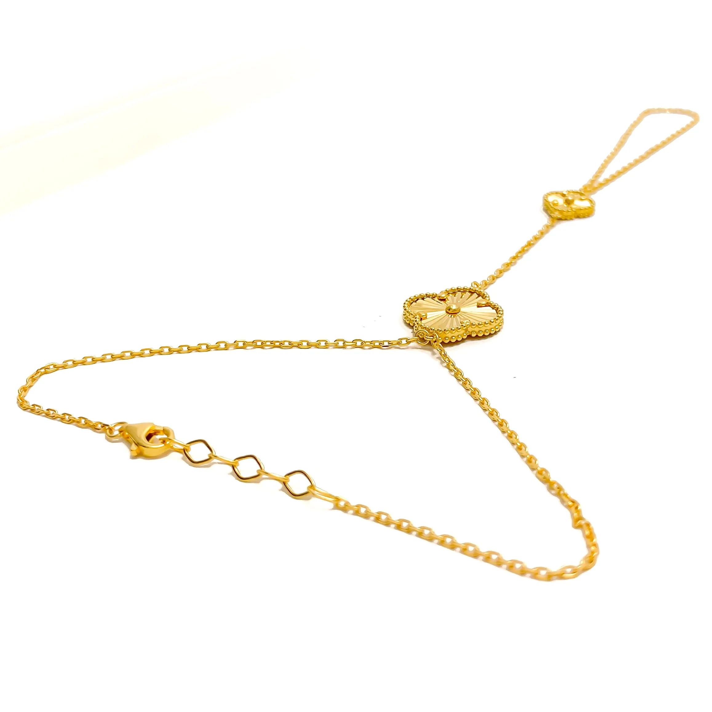 Trendy Dynamic 21k Gold Finger Bracelet