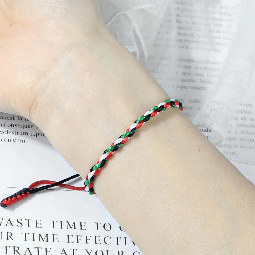 Trendy Palestine National Flag Braided Bracelets Women Men Hand Woven Rope Worship Bangles State Jewelry Christmas Patriot Gifts