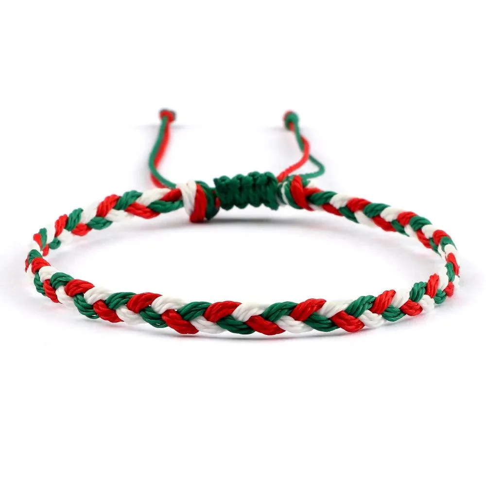 Trendy Palestine National Flag Braided Bracelets Women Men Hand Woven Rope Worship Bangles State Jewelry Christmas Patriot Gifts
